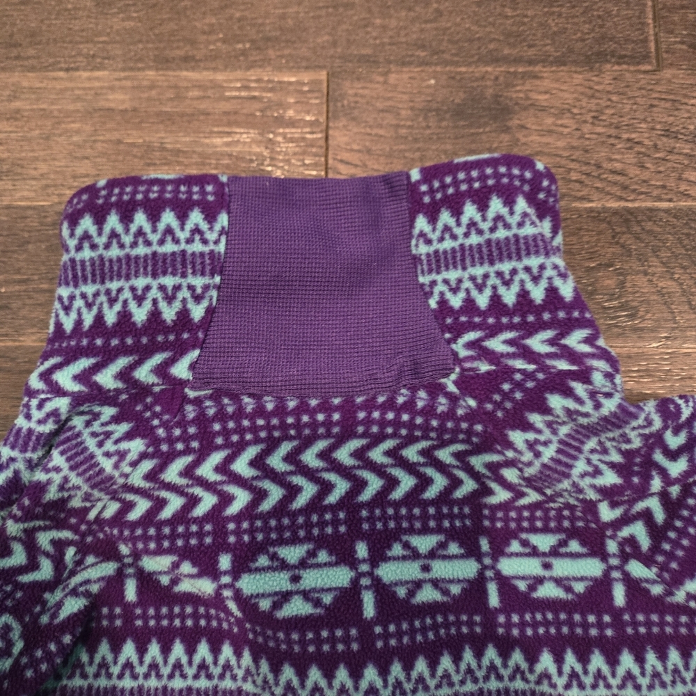 Columbia Fleece 1/4 Zip Lightweight Aztec Print - Purple, Turquoise - SZ Small - Picture 8 of 8